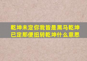 乾坤未定你我皆是黑马乾坤已定那便扭转乾坤什么意思