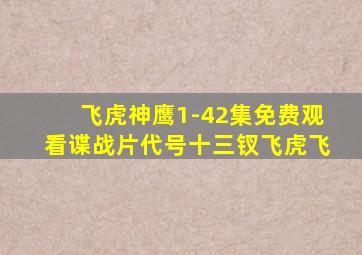飞虎神鹰1-42集免费观看谍战片代号十三钗飞虎飞