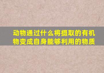 动物通过什么将摄取的有机物变成自身能够利用的物质