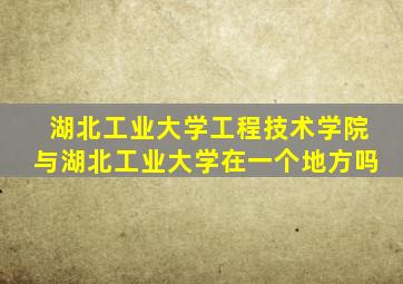 湖北工业大学工程技术学院与湖北工业大学在一个地方吗