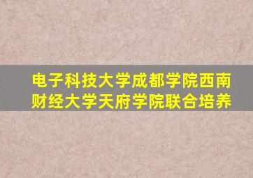 电子科技大学成都学院西南财经大学天府学院联合培养