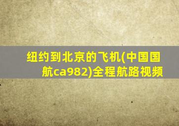 纽约到北京的飞机(中国国航ca982)全程航路视频